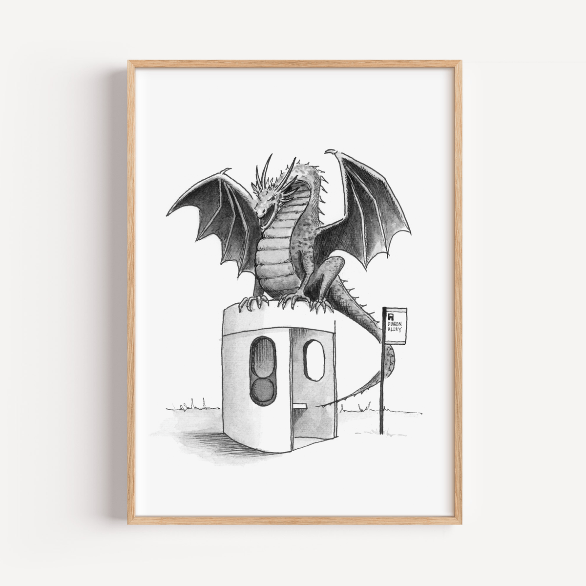 Dragon above a bus stop